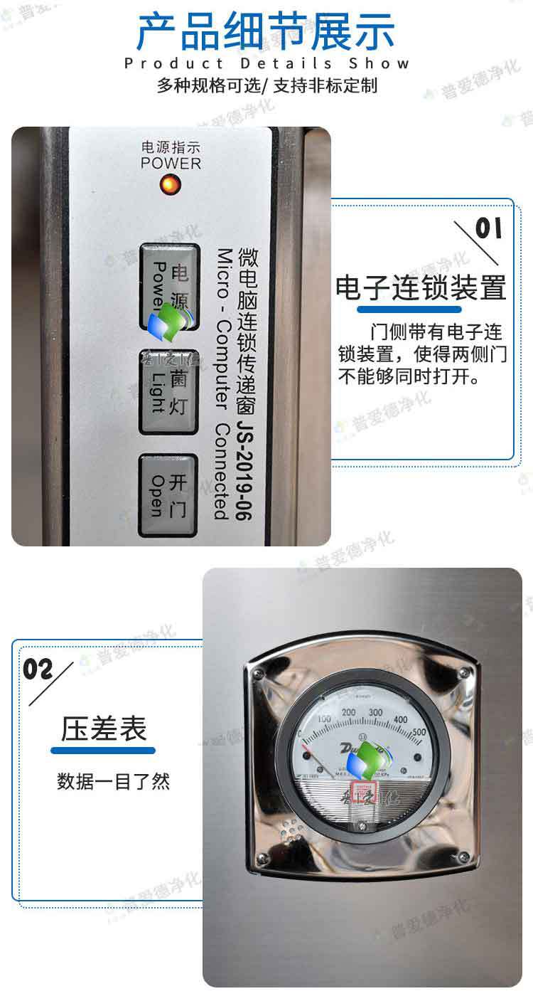 不鏽鋼傳遞窗機械（xiè）互鎖傳（chuán）遞（dì）窗（chuāng）紫外線消毒傳遞窗