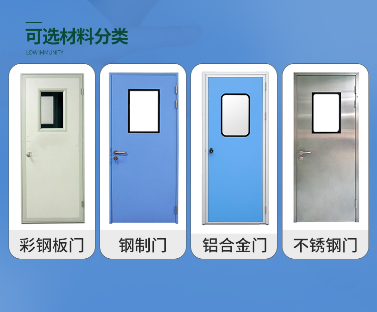 鋼製（zhì）淨化門潔淨無塵車間門醫院病（bìng）房門（mén）廠房通（tōng）道門密閉鋼（gāng）質門單雙（shuāng）開